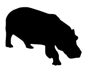 Hippopotamus Silhouette v2 Decal Sticker 