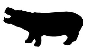 Hippopotamus Silhouette v3 Decal Sticker 