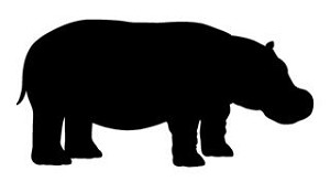 Hippopotamus Silhouette  Decal Sticker 