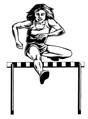 Hurdler Female Decal Sticker 