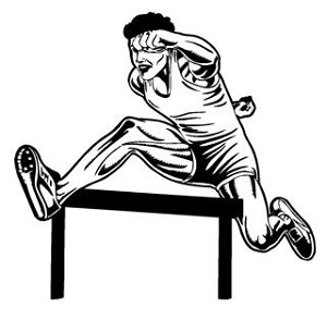 Hurdler Male Decal Sticker 