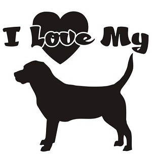 I Love My Beagle Decal Sticker 