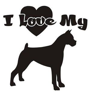 I Love My Boxer Decal Sticker 