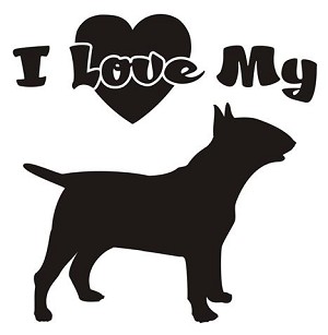 I Love My Bull Terrier Decal Sticker 