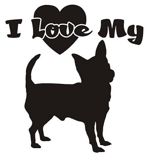 I Love My Chihuahua Decal Sticker 