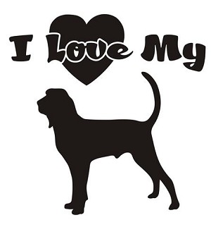 I Love My Coonhound Decal Sticker 