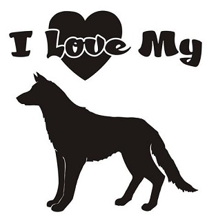 I Love My German Shepherd Decal Sticker 