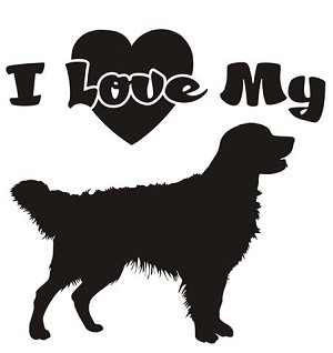 I Love My Golden Retriever Decal Sticker 