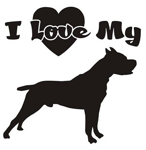 I Love My Pit Bull Decal Sticker 