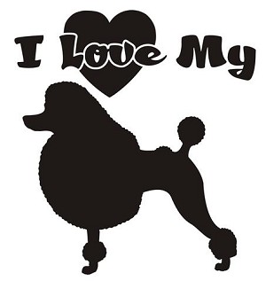 I Love My Poodle Decal Sticker 
