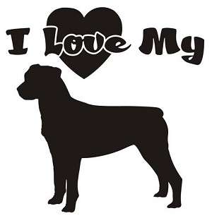 I Love My Rottweiler Decal Sticker 