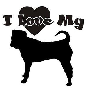 I Love My Shar Pei Decal Sticker 