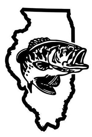 Illinois Bass Fishing Decal Sticker 