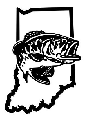 Indiana Bass Fishing Decal Sticker 