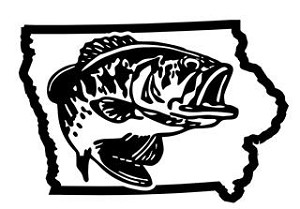 Iowa Bass Fishing Decal Sticker 