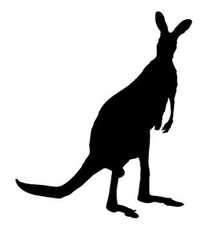 Kangaroo Silhouette v2  Decal Sticker 