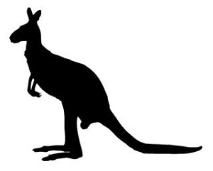 Kangaroo Silhouette v3  Decal Sticker 
