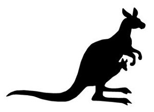 Kangaroo Silhouette v5 Decal Sticker 