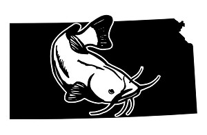 Kansas Catfish Decal Sticker 
