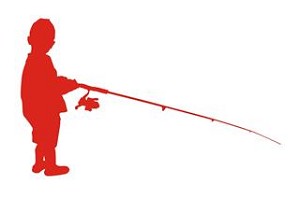 Kid Fishing Silhouette Decal Sticker 