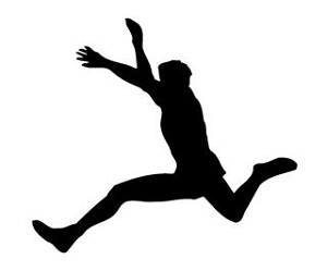 Long Jump Silhouette Decal Sticker 