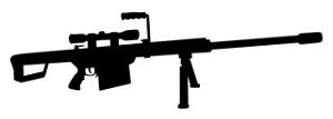 Machine Gun Silhouette Decal Sticker 