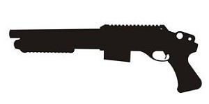 Military Shotgun Silhouette Decal Sticker 
