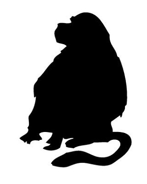Monkey Silhouette v5 Decal Sticker 