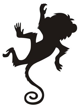 Monkey Silhouette v10 Decal Sticker 
