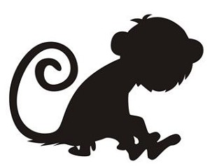 Monkey Silhouette v11 Decal Sticker 