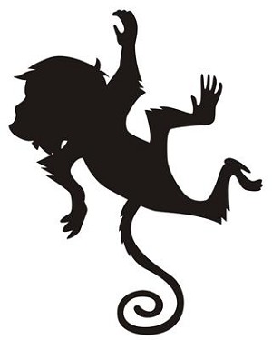 Monkey Silhouette v6 Decal Sticker 