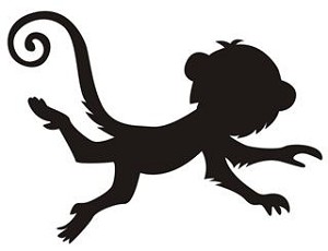 Monkey Silhouette v7 Decal Sticker 