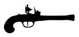 Old Pistol Silhouette v1 Decal Sticker 