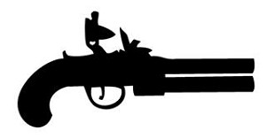 Old Pistol Silhouette v2 Decal Sticker 