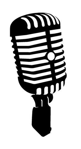 Old Style Microphone Decal Sticker 