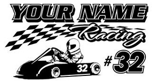 Personalized Go Kart Racing v5 Decal Sticker 