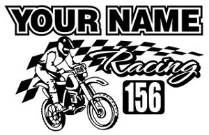 Personalized Motocross Racing v1 Decal Sticker 