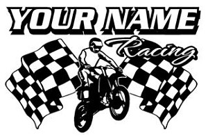 Personalized Motocross Racing v2 Decal Sticker 