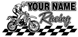 Personalized Motocross Racing v3 Decal Sticker 