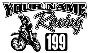 Personalized Motocross Racing v4 Decal Sticker 