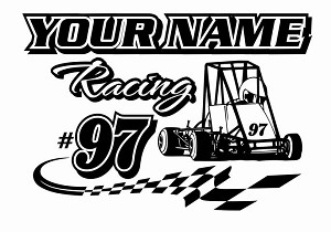 Personalized Quarter Midget Racing v2 Decal Sticker 