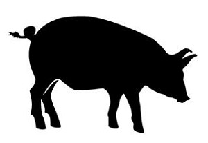 Pig Silhouette v1 Decal Sticker 