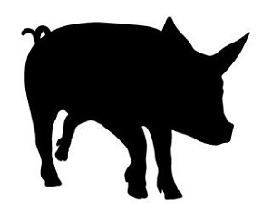 Pig Silhouette v2 Decal Sticker 