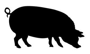 Pig Silhouette v4 Decal Sticker 