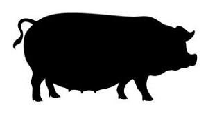 Pig Silhouette v5 Decal Sticker 