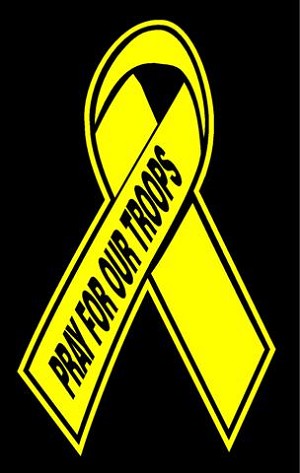 Pray For Our Troops Ribbon Decal Sticker 