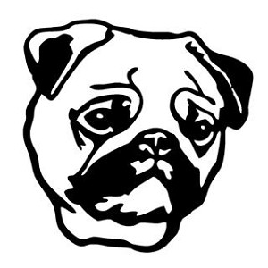 Pug Head v2 Decal Sticker 