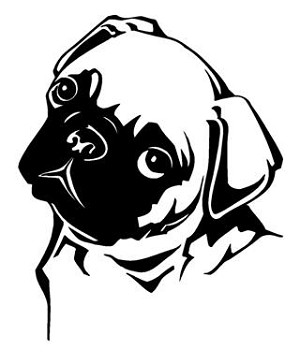 Pug Head Decal Sticker 
