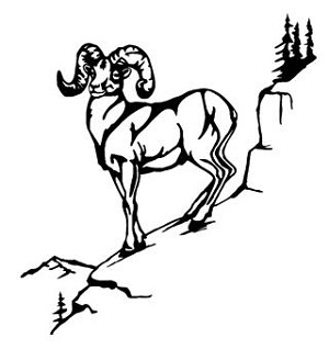 Ram on Hillside Decal Sticker 