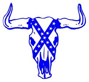 Rebel Bull Skull Decal Sticker 